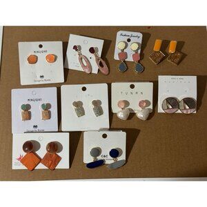 Beonon Earrings Set for Women 10 Pairs Geometric Drop Oil Earrings Japan Korea